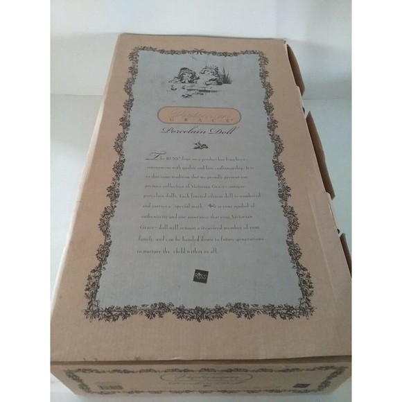 Vtg Russ Victorian Grace Collection 19” Porcelain Doll Limited Edition In Box - Picture 10 of 10
